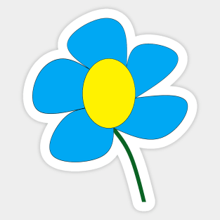 Yellow and Turquoise Daisy Sticker